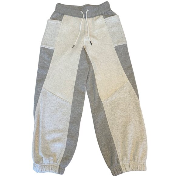 SMALL Free People Movement Making It Gray Cream Colorblock Joggers Sweatpants - Picture 2 of 12